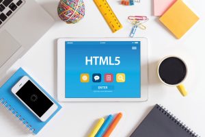 HTML5 tablet on desk