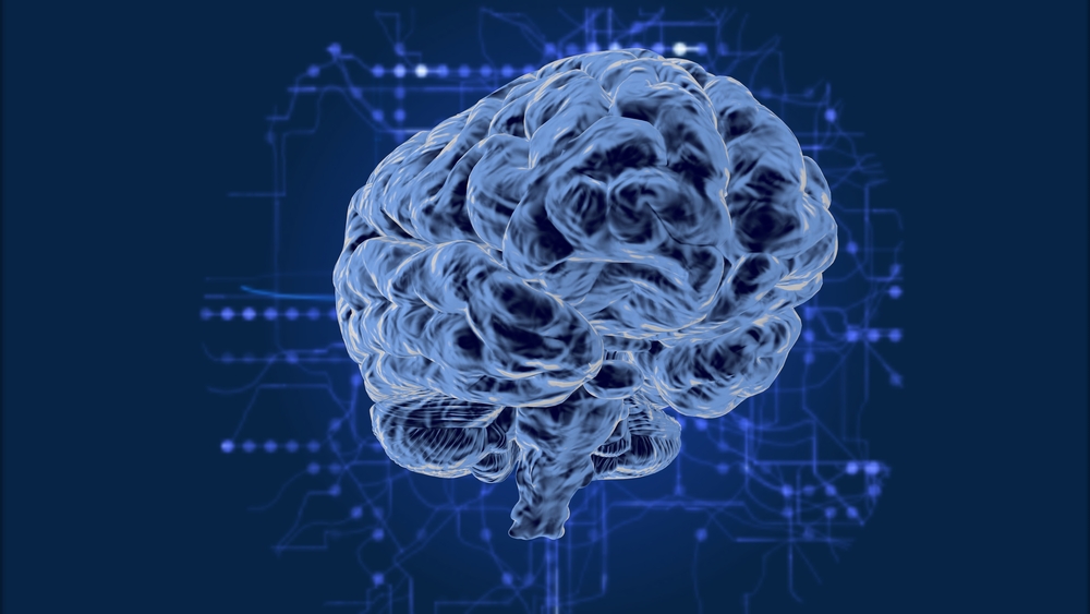 Human brain with data surrounding it