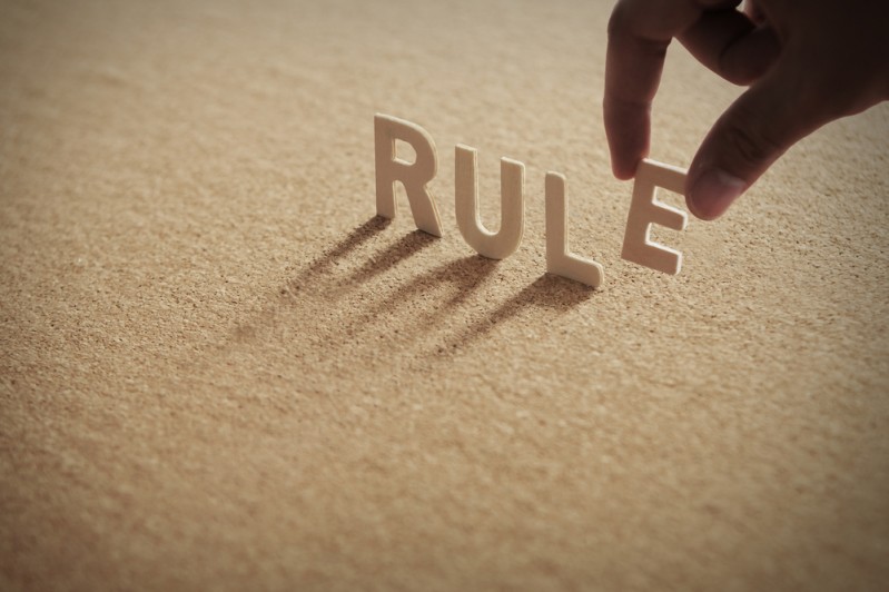 Concept art someone changing the word rule