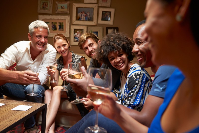 Friends having fun at a party