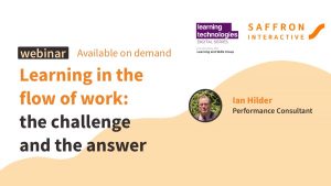Learning in the flow of work: the challenge and the answer webinar banner