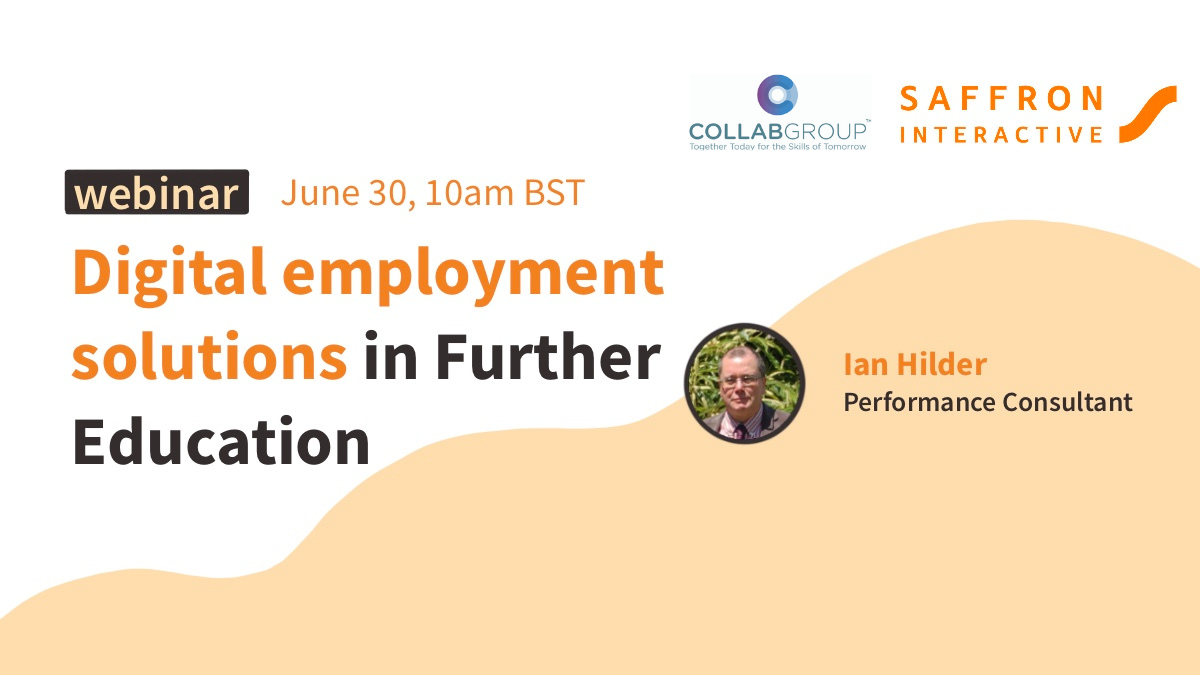 Digital employment solutions in Further Education webinar banner