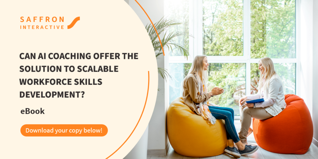 Graphic banner for an eBook about AI enabled skills coaching